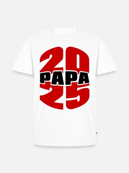 2025 Papa - Männer Premium Bio T-Shirt - Weiß
