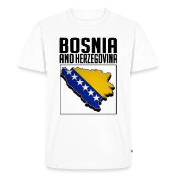 Bosnia And Herzegovina, Bosnian Map, Bosnia Flag - Men's Premium Organic T-Shirt - white - Front - Nico (187cm)