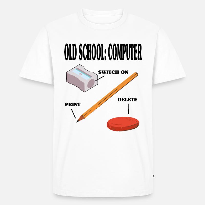 Old School Computer PC Technik - Männer Premium Bio T-Shirt - Weiß