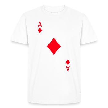 Carte à jouer as de diamants jeu de cartes carnaval - T-shirt Premium bio Homme - blanc - Devant - Nico (187cm)