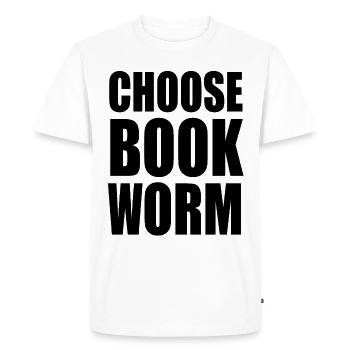 Choose Bookworm - Men's Premium Organic T-Shirt - white - Front - Nico (187cm)