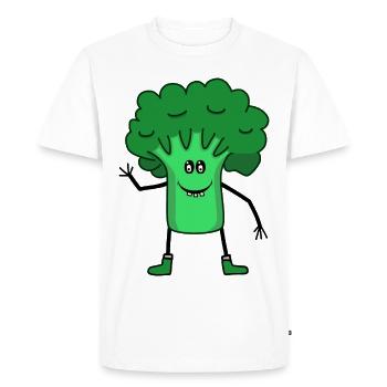 Broccoli Vegetables Garden Kitchen Dining Vegetarian - Men's Premium Organic T-Shirt - white - Front - Nico (187cm)
