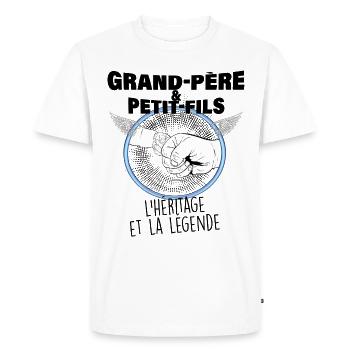Grand-père et petit-fils l'héritage de la légende - T-shirt Premium bio Homme - blanc - Devant - Nico (187cm)