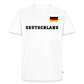 Look maillot de l’Allemagne avec drapeau national - T-shirt Premium bio Homme - blanc - Devant - Nico (187cm)