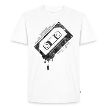 Cassette dégoulinante - T-shirt Premium bio Homme - blanc - Devant - Nico (187cm)