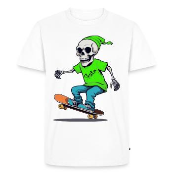 Skate Skeleton Skating Skateboard - T-shirt Premium bio Homme - blanc - Devant - Nico (187cm)