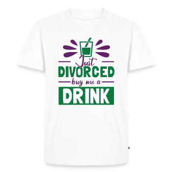 Just Divorced - Men's Premium Organic T-Shirt - white - Front - Nico (187cm)