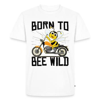 Né pour être sauvage - T-shirt Premium bio Homme - blanc - Devant - Nico (187cm)
