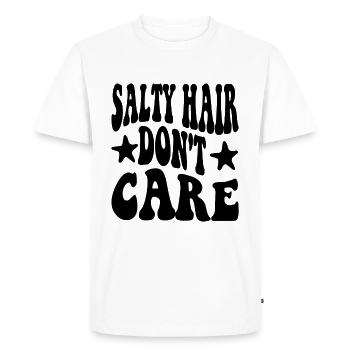 Les cheveux salés s’en moquent - T-shirt Premium bio Homme - blanc - Devant - Nico (187cm)