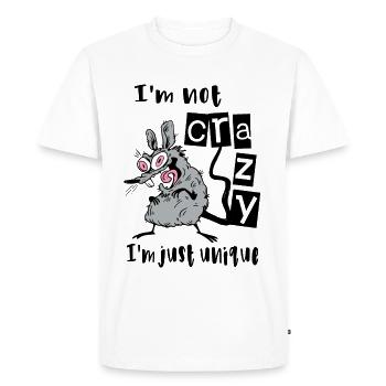 I'm not crazy I'm just unique, Weird Mouse - Men's Premium Organic T-Shirt - white - Front - Nico (187cm)