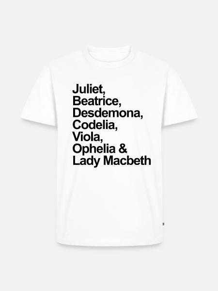 William Shakespeare Frauenfiguren Shakespeare - Männer Premium Bio T-Shirt - Weiß