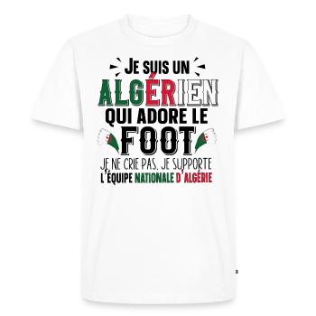 Algérien Algérie Football Foot Cadeau Humour Sport - T-shirt Premium bio Homme - blanc - Devant - Nico (187cm)
