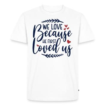 God Jesus loves us me you - Men's Premium Organic T-Shirt - white - Front - Nico (187cm)
