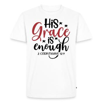 God's Grace is enough God Jesus Grace Bible Verse - Men's Premium Organic T-Shirt - white - Front - Nico (187cm)