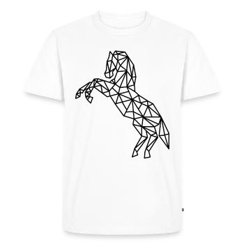 Ligne géométrique du cheval - T-shirt Premium bio Homme - blanc - Devant - Nico (187cm)