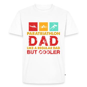 Paratriathlon Père Athlètes handicapés - T-shirt Premium bio Homme - blanc - Devant - Nico (187cm)