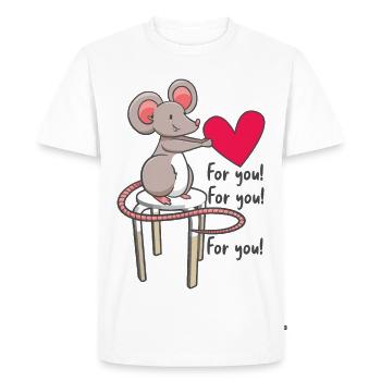 Souris douce avec cœur - T-shirt Premium bio Homme - blanc - Devant - Nico (187cm)