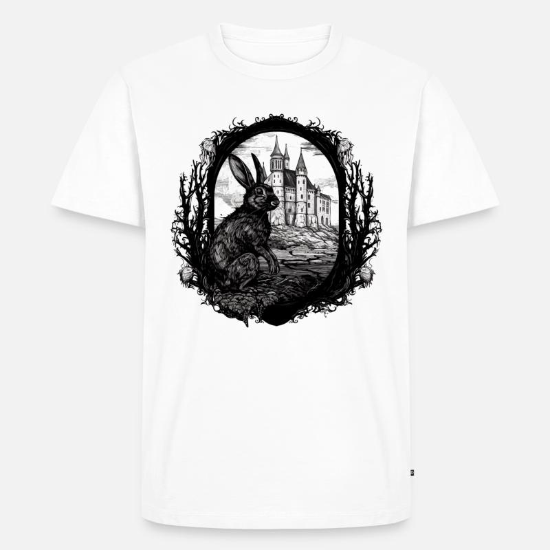 Rabbit Bunny Gothic Kunst - Männer Premium Bio T-Shirt - Weiß