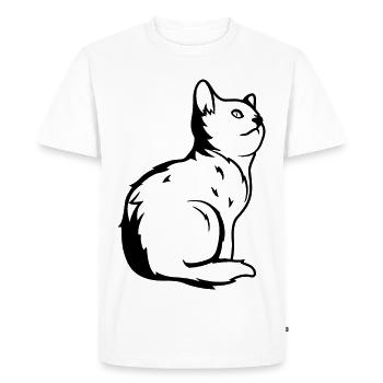 Chat - T-shirt Premium bio Homme - blanc - Devant - Nico (187cm)