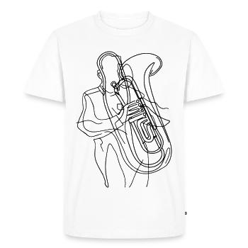 Tuba player Drawing - Men's Premium Organic T-Shirt - white - Front - Nico (187cm)
