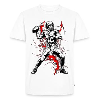 Quarterback in a lightning storm - Men's Premium Organic T-Shirt - white - Front - Nico (187cm)