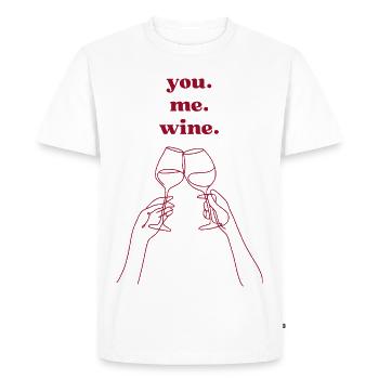 Toi. Moi. du vin. - T-shirt Premium bio Homme - blanc - Devant - Nico (187cm)