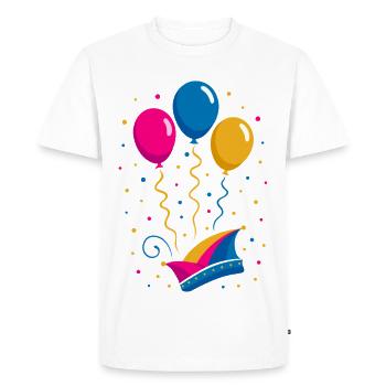 Carnival with jester's cap and colorful balloons - Men's Premium Organic T-Shirt - white - Front - Nico (187cm)