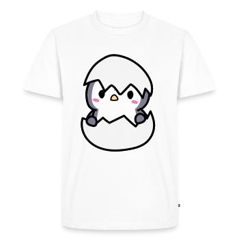 mignon bébé pingouin dans une idée coquille d'oeuf - T-shirt Premium bio Homme - blanc - Devant - Nico (187cm)