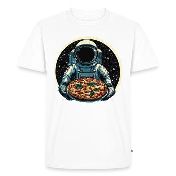 Astronaute avec un design d’espace de pizza salami - T-shirt Premium bio Homme - blanc - Devant - Nico (187cm)