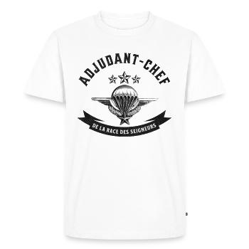 Adjudant-chef de la race des seigneurs - T-shirt Premium bio Homme - blanc - Devant - Nico (187cm)