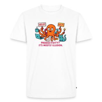 Pieuvre multitâche – la productivité en est une illustration - T-shirt Premium bio Homme - blanc - Devant - Nico (187cm)