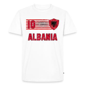 Albania Football Team - Men's Premium Organic T-Shirt - white - Front - Nico (187cm)