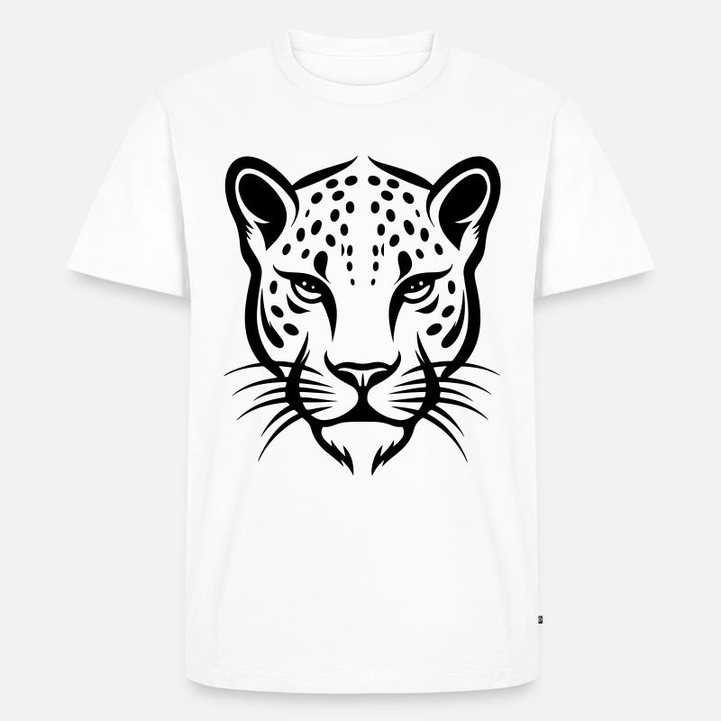 Gepard Kopf - Männer Premium Bio T-Shirt - Weiß