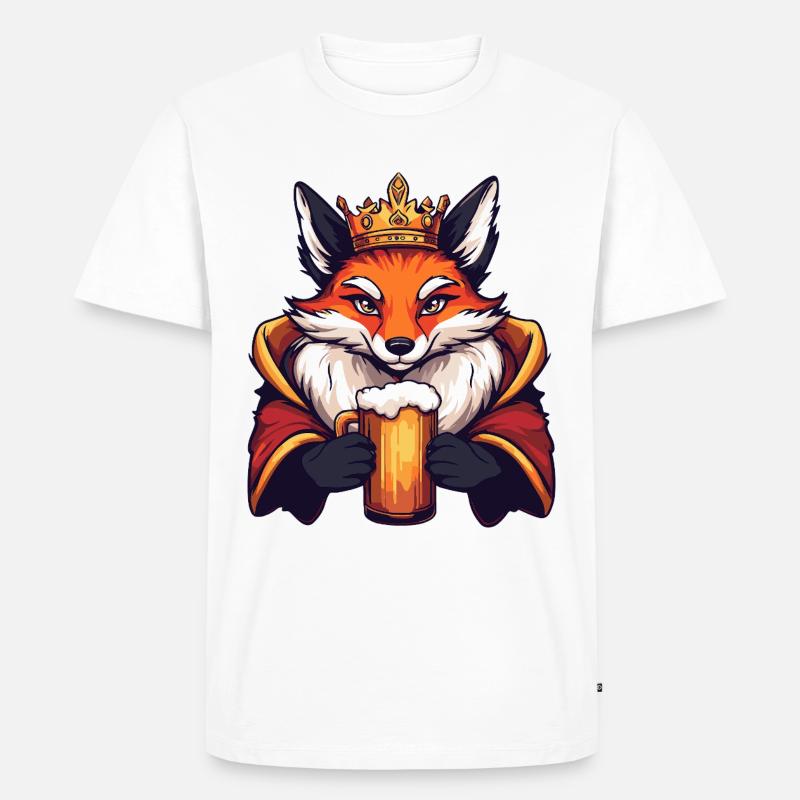 Fuchs Bier Lustig - Männer Premium Bio T-Shirt - Weiß