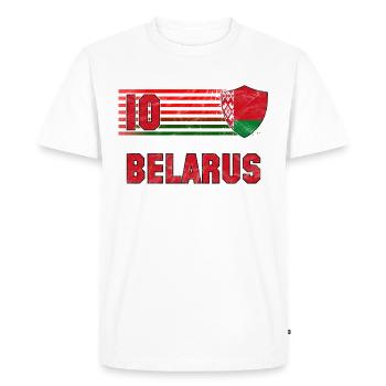 Belarus Football Team - Men's Premium Organic T-Shirt - white - Front - Nico (187cm)