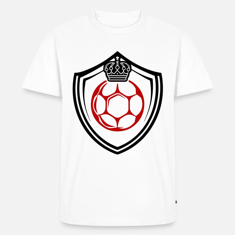 Fussball Logo Schild Mannschaft - Männer Premium Bio T-Shirt - Weiß