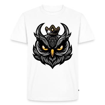 Couronne de tête de hibou - T-shirt Premium bio Homme - blanc - Devant - Nico (187cm)