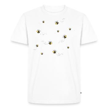 Essaim d'abeilles avec trajectoire - T-shirt Premium bio Homme - blanc - Devant - Nico (187cm)