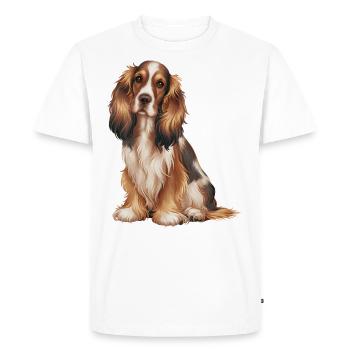 American Cocker Spaniel Dog - Men's Premium Organic T-Shirt - white - Front - Nico (187cm)