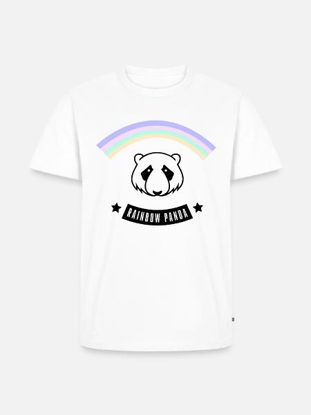 Rainbow Panda - Männer Premium Bio T-Shirt - Weiß