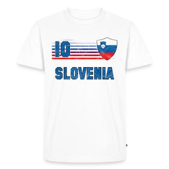 Équipe de Slovénie de football - T-shirt Premium bio Homme - blanc - Devant - Nico (187cm)
