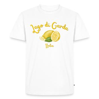 Lac de Garde - Vacances - Italie - Lago di Garda - T-shirt Premium bio Homme - blanc - Devant - Nico (187cm)