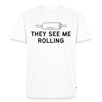 ILS ME VOIENT ROULER - T-shirt Premium bio Homme - blanc - Devant - Nico (187cm)