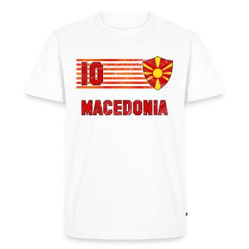 Macedonia Football Team - Men's Premium Organic T-Shirt - white - Front - Nico (187cm)