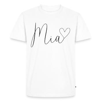 Mia nom Prénom Fille - T-shirt Premium bio Homme - blanc - Devant - Nico (187cm)