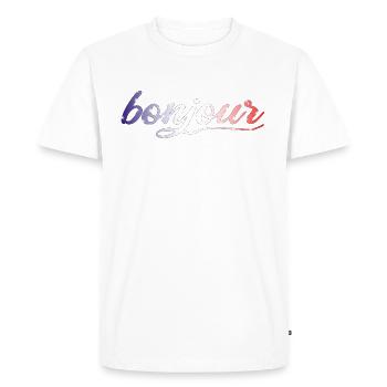 Bonjour - T-shirt Premium bio Homme - blanc - Devant - Nico (187cm)