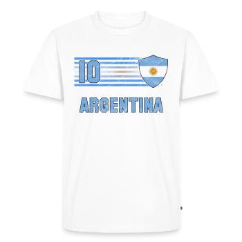 Équipe d’Argentine de football - T-shirt Premium bio Homme - blanc - Devant - Nico (187cm)