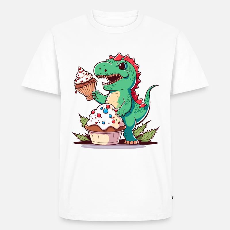 Dino Bäcker - Männer Premium Bio T-Shirt - Weiß