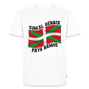 Drapeau Basque Ikurriña - T-shirt Premium bio Homme - blanc - Devant - Nico (187cm)