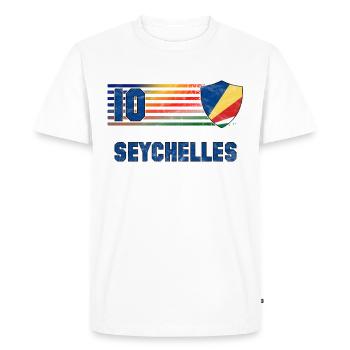 Équipe des Seychelles de football - T-shirt Premium bio Homme - blanc - Devant - Nico (187cm)